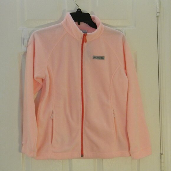 Columbia girls fleece jacket Zip Sweater Pink Sz L 14/16 NWT - Picture 1 of 4